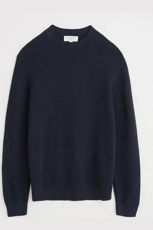 Seasalt Cornwall Blue Mens Mizzen 100% Cotton Knitted Jumper L