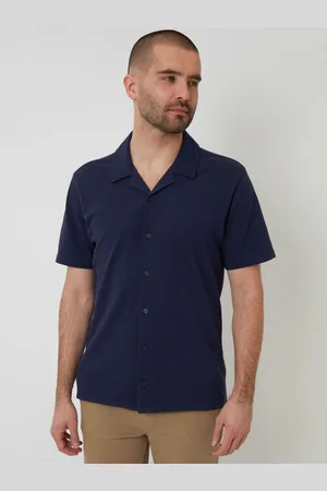 Threadbare Jersey Pique Revere Collar Short Sleeve 100% Cotton Shirt small