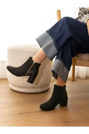Novo Black Regular Fit Davion Zip Block Heel Ankle Boots AU 7 (EU 38)