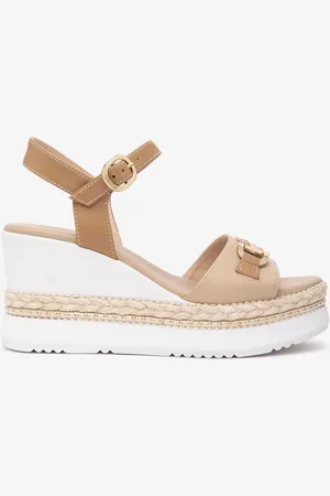 Nero Giardini Cream Leather Wedges Sandals AU 8 (EU 39)