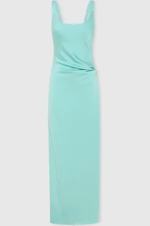 Anna Quan Satin Side Split Maxi Dress AU 10