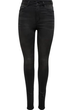 ONLY Black Royal High Waisted Stretch 100% Cotton Skinny Jeans AU 8 S