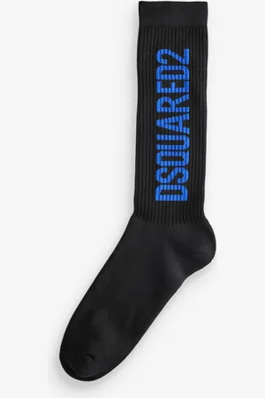 Dsquared2 Black Underwear Logo Mid Crew Socks AU 12-13