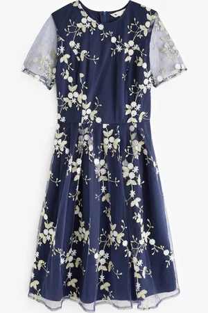 Yumi Embroidered Floral Skater Dress AU 8