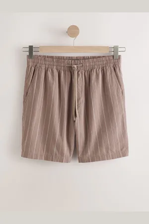 Next Linen Blend Drawstring Waist Stripe Shorts XXL