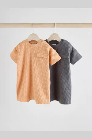 Next Orange/Grey Baby Rompers 2 Pack 2
