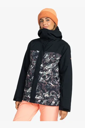 Roxy Black Waterproof Thermal Galaxy Print Ski Jacket medium