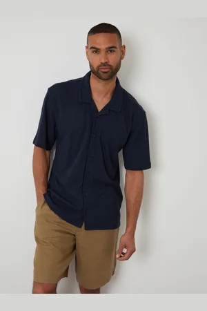 Threadbare Relaxed Fit Textured Mix Short Sleeve Shirt xlarge