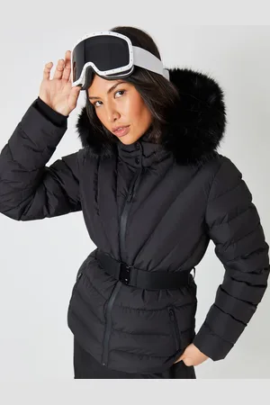 Threadbare Black Belted Puffer Ski Jacket AU 10