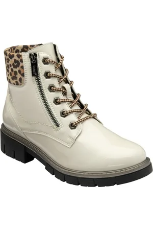 Lotus White Patent Ankle Boots AU 8 (EU 39)