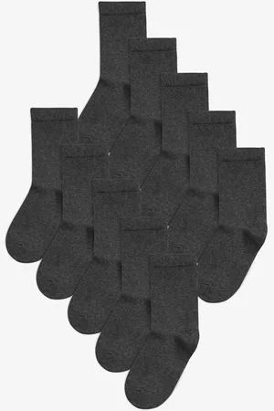 Next Grey 10 Pack Cotton Rich Socks 9-12 Jnr