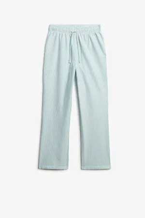 Superdry Green/White Stripe Elastic 100% Cotton Trousers 12