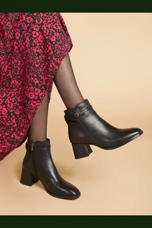 JONES BOOTMAKER Monika Heeled Black Ankle Boots AU 8 (EU 39)