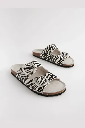Next Zebra Forever Comfort Leather Double Strap Footbed Sandals AU 8.5 (EU 40)
