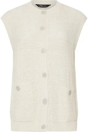 Long Tall Sally Natural Textured Metalised Fibre Button Through Vest AU 8-10 Tall