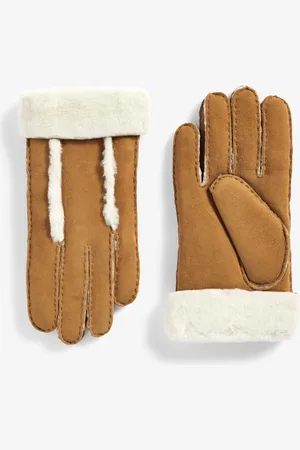 Next Chestnut Brown Leather Sheepskin Gloves L