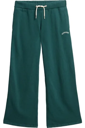 Superdry Green 100% Cotton Essential Logo Wide Leg Joggers AU 10