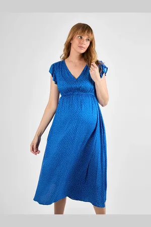 JoJo Maman Bébé Spot Frill Sleeve Maternity Midi Dress L