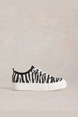 White Stuff Black Pippa Canvas Flatform Trainers AU 7 (EU 37.5)
