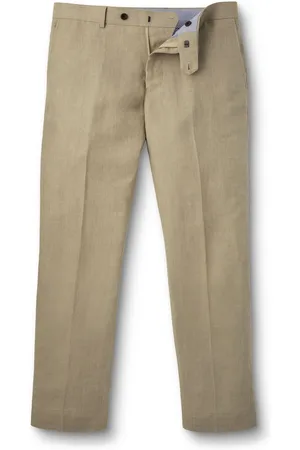 Charles Tyrwhitt Natural Slim Fit 100% Linen Trousers W36 L34