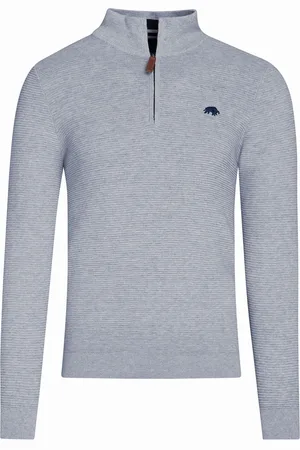 Raging Bull Grey Classic Ribbed Quarter Zip Knit 100% Cotton Sweater XXL