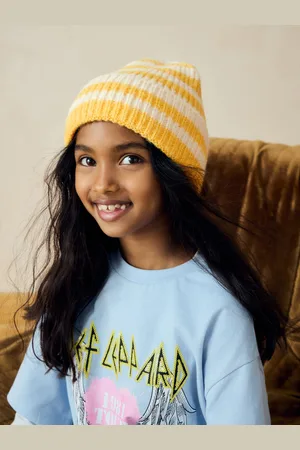 Next Ecru/Yellow Stripe Rib Beanie Hat (1-16yrs) 14
