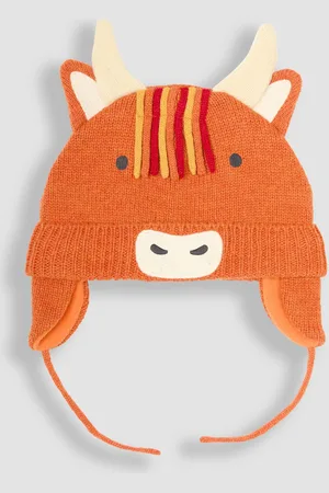JoJo Maman Bébé Rust Highland Cow Hat 1