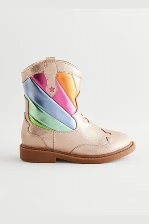 Little Bird Gold Rainbow Striped Metallic Western Boots AU 9 (EU 26.5)