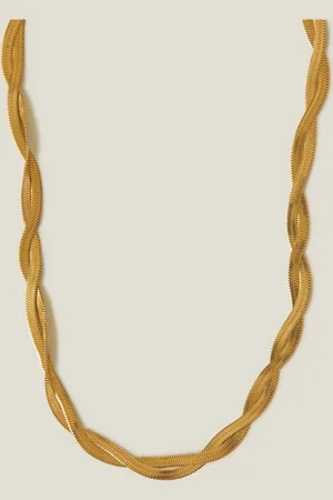 Accessorize Gold 14ct Plated Twisted Omega Chain Necklace one