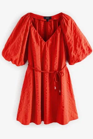 Next Puff Sleeve 100% Cotton Mini Dress AU 14 Tall