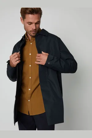 Threadbare Navy Blue Showerproof Longline Mac L