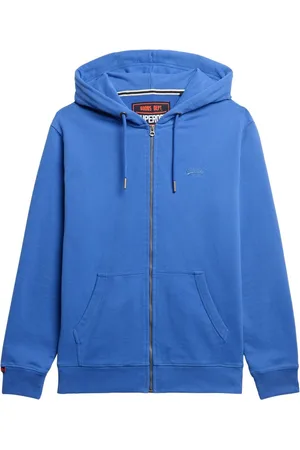 Superdry Light Blue Essential Logo Slim Fit Zip Hoodie XL
