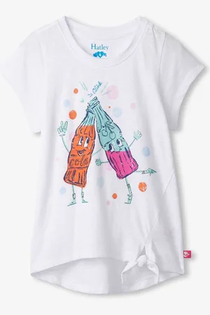 Hatley 100% Cotton Soda Pop Tie Front White T-Shirt 5 Years (110cm)
