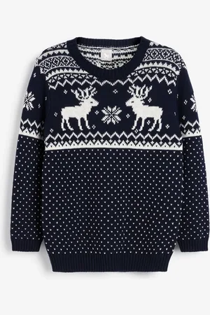 The Little Tailor Kids Christmas 100% Cotton Reindeer Pattern Jumper 4