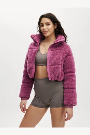 Cotton On Pink The Mother Puffer Cropped Sherpa Jacket XL