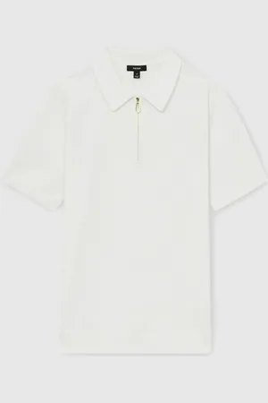 Reiss Berkley Cotton Half-Zip Knitted Polo Shirt XXL