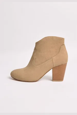 Friends Like These Brown Standard fit Mid Block Heel Western Faux Suede Cowboy Boots AU 6 (EU 37)