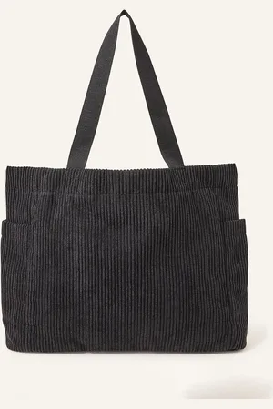Accessorize Black Corduroy Shopper Bag One