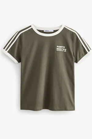 Next Green Puerto Rico Graphic Football Jersey Inspired Crew Neck Short Sleeve Cotton Graphic T-Shirt AU 6