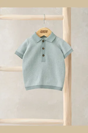Mamas & Papas Short Sleeve 100% Cotton Knit Polo Shirt 3