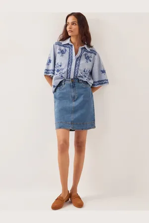 Monsoon Cecelia Denim Mini Skirt AU 12