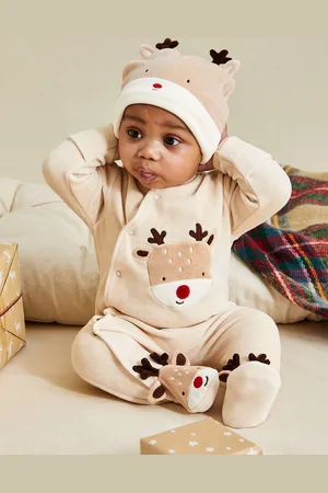 JoJo Maman Bébé Brown Baby Reindeer Novelty Hat Newborn
