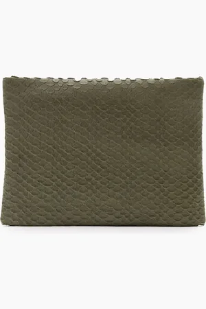 AllSaints AllSaints Green Bettina Snake Clutch One