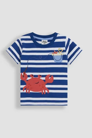 JoJo Maman Bébé Cobalt Crab Appliqué Pocket T-Shirt 1.5