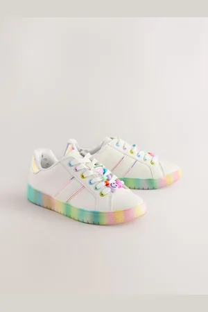 Next White Beaded Lace Up Chunky Trainers AU 10 (EU 28)