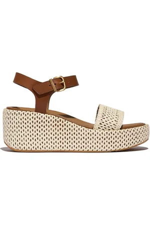 FitFlop Platfforms Woven Wedge Ankle Strap Brown Sandals AU 8 (EU 39)