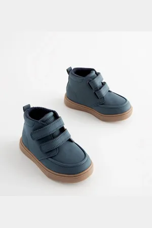 Next Navy Blue with Gum Sole Standard Fit (F) Warm Lined Touch Fastening Boots AU 8.5 (EU 26)
