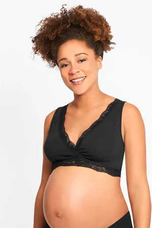 JoJo Maman Bébé Black Lace Trim Maternity & Nursing Sleep Bras S