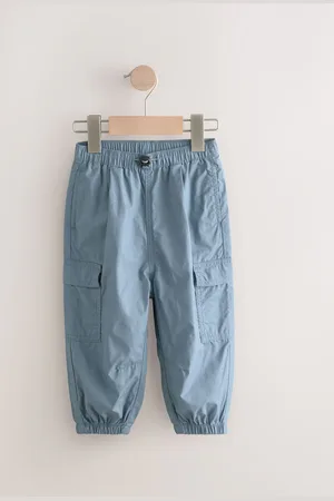 Next Mid Blue 100% Cotton Baggy Cargo Trousers with Toggle Waist (3mths-7yrs) 5