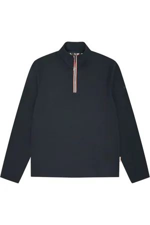 Sealskinz Blue Tatterset Plain Long Sleeve Quarter Zip Sweatshirt